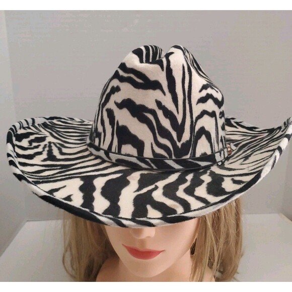 N.R. Hats Sombrero Zebra Print Texana XXXXX 5X VGUC 57 - 7 1/8 - Picture 1 of 14